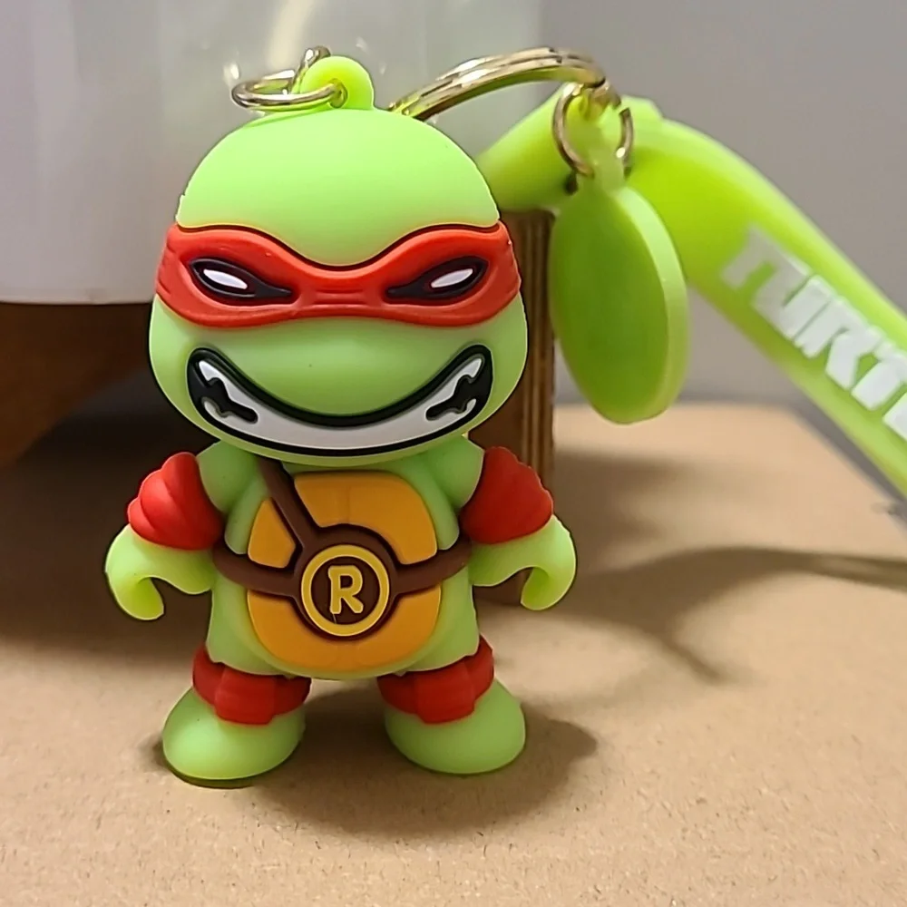 Unbranded Keychain Cartoon Turtle w/Red Mask Unisex Multi-Color NWOT School Work